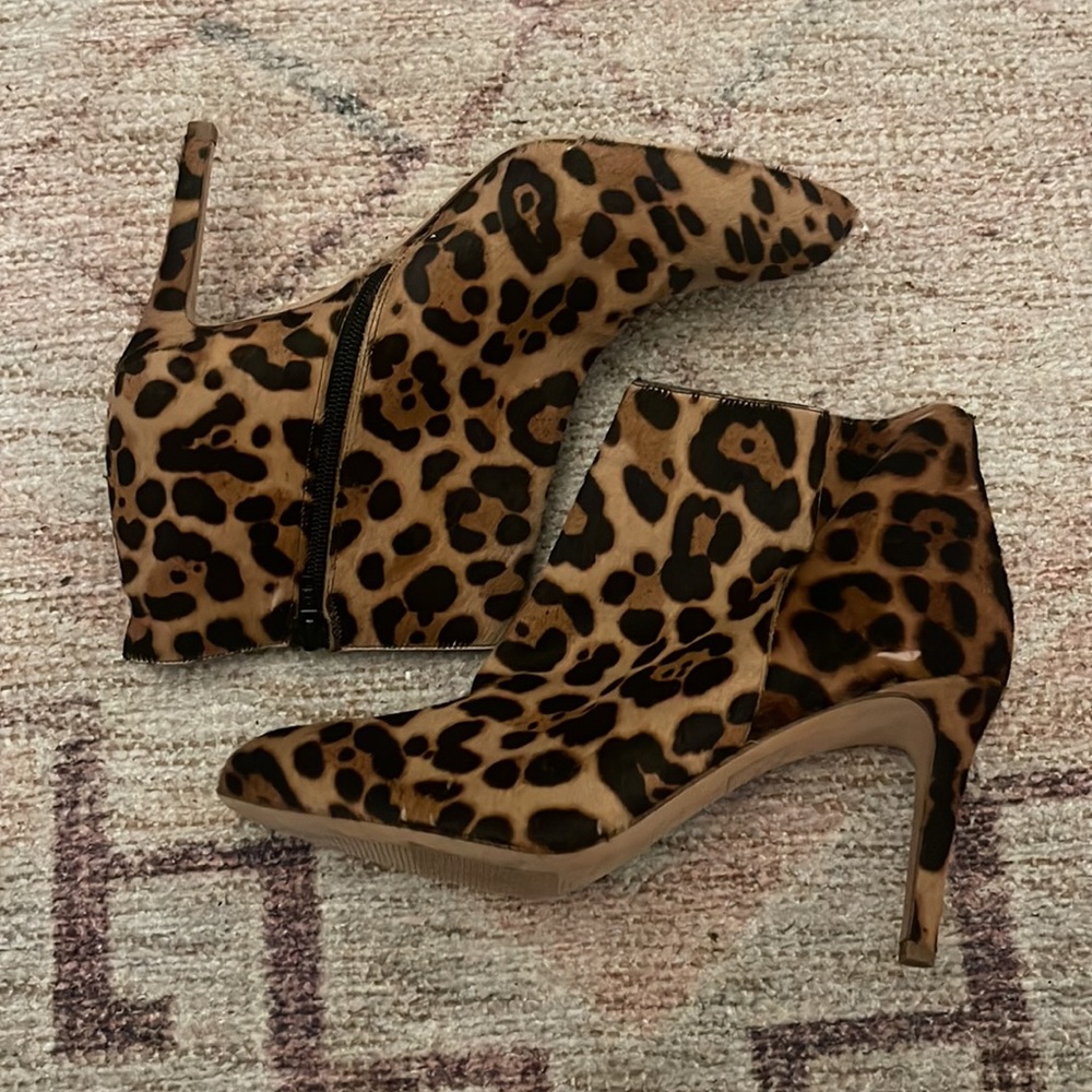 J. Crew Leopard Print Calf Hair Ankle Booties